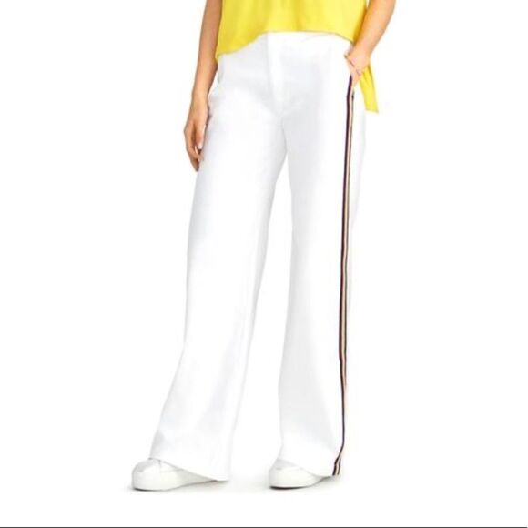 Rachel Roy White Kelly Wide Leg Trouser Pants Size 31 - Picture 1 of 16